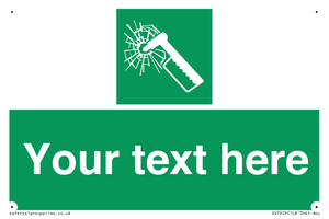 Custom sign safe condition emergency hammer